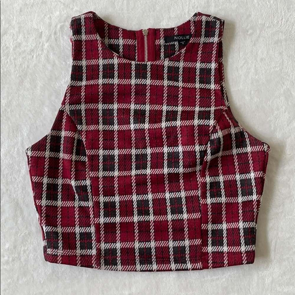 Nollie Red Plaid Crop Top